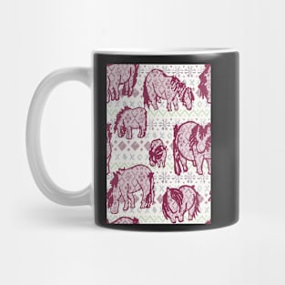 Fairisle Shetland Ponies - Red Mug